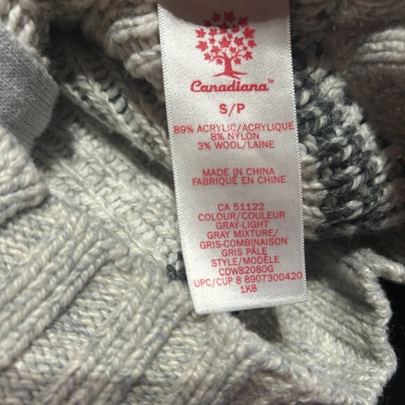 Canadiana Kids Cowichan-Style Sweater Sz M Cozycore Cabincore Heritage Winter - Picture 4 of 7